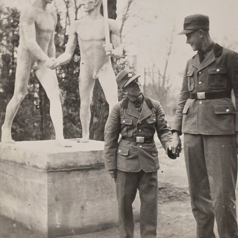 20261010_125404 NOT GAY! TALL MAN SMALL MAN! WW2 German RAD Homo Erotic Humor Military Photo