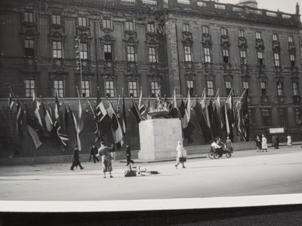 20261010_130235 Altar of Nations 1936 Nazi German Berlin Olympics Photo – International Flags & Nazi Swastikas – Third Reich Germany