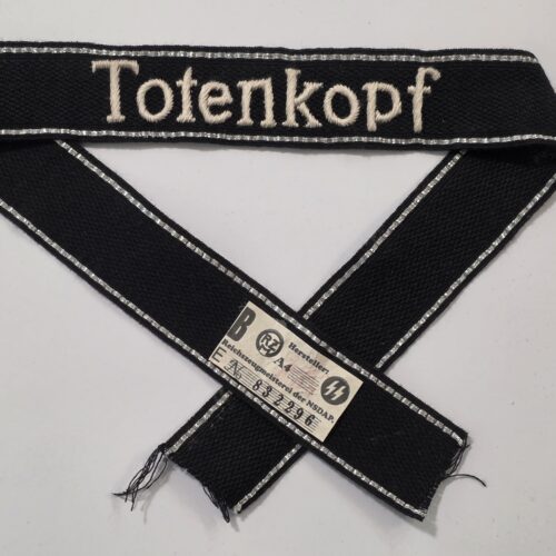 WWII SS Totenkopf Cuff Title 3rd SS Panzer Division Deaths Head Unit EM/NCO – RZM Tag