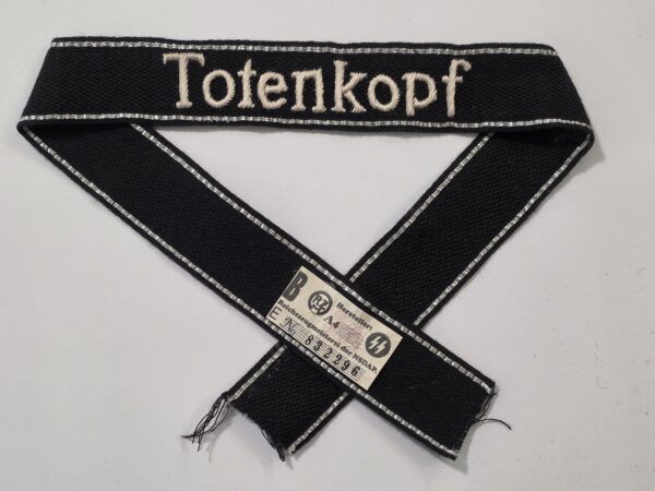 WWII SS Totenkopf Cuff Title 3rd SS Panzer Division Deaths Head Unit EM/NCO – RZM Tag