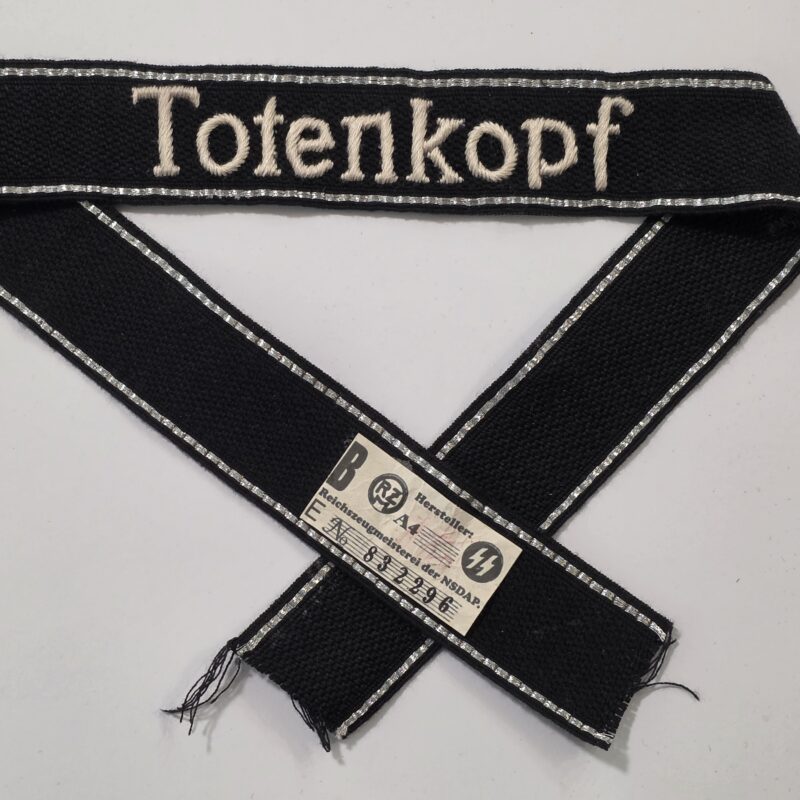 WWII SS Totenkopf Cuff Title 3rd SS Panzer Division Deaths Head Unit EM/NCO – RZM Tag