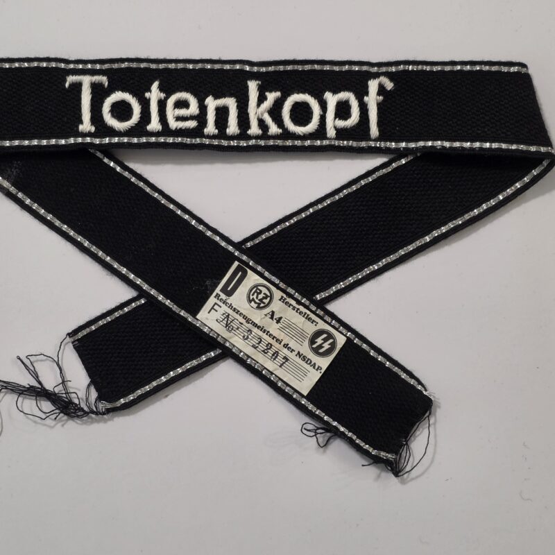 WWII SS Totenkopf Cuff Title 3rd SS Panzer Division Deaths Head Unit EM/NCO – RZM Tag Style 2