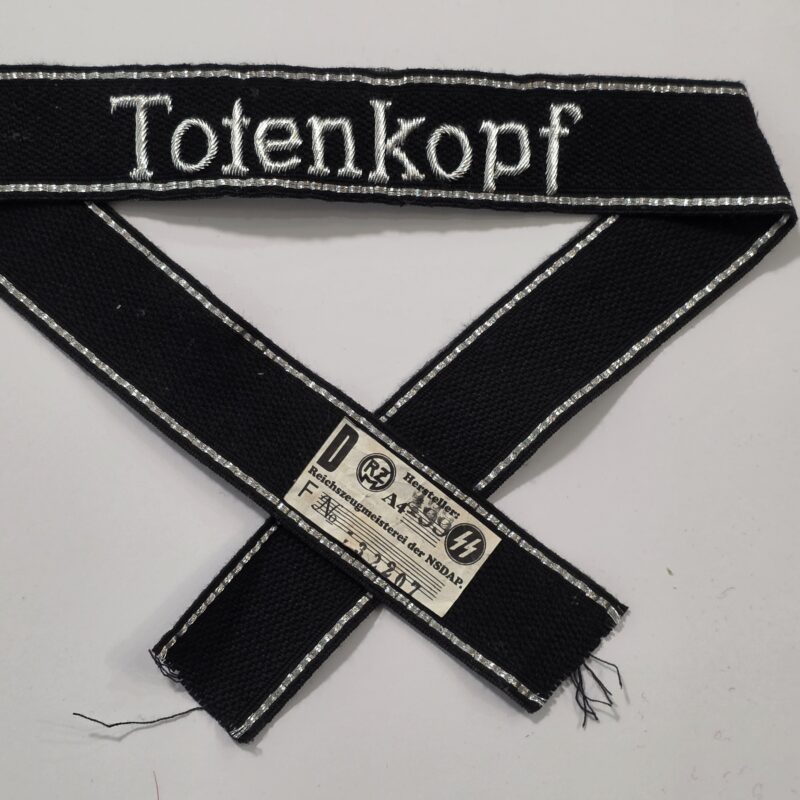 WWII SS Totenkopf Officers Cuff Title 3rd SS Panzer Division Deaths Head Unit RZM Tag