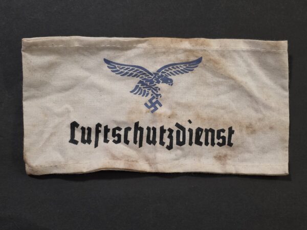 WWII Nazi German Luftwaffe Swastika Eagle RLB Luftschutzdienst Air Raid Defense Armband