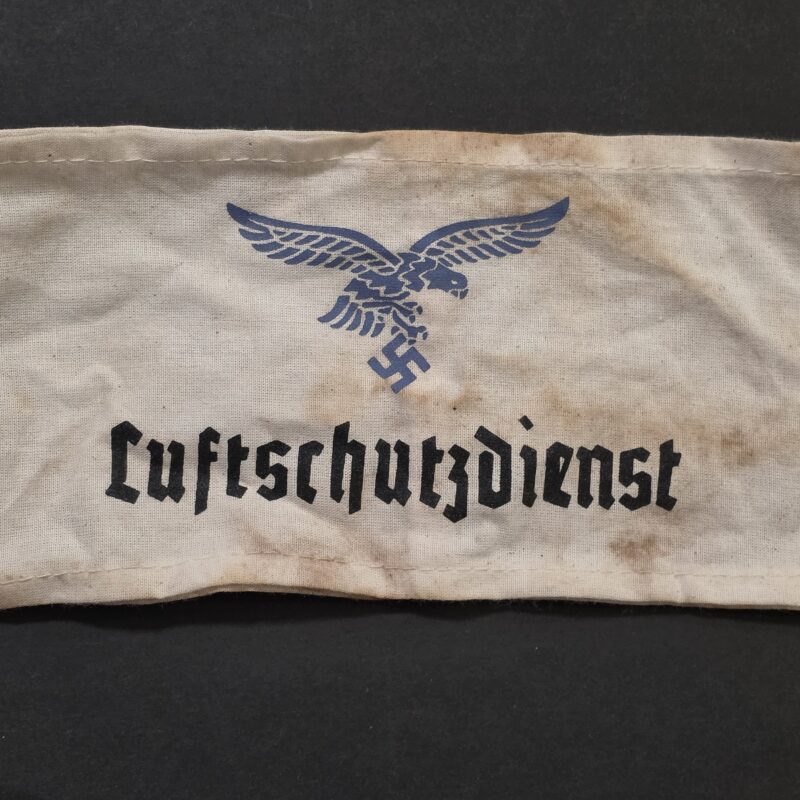 WWII Nazi German Luftwaffe Swastika Eagle RLB Luftschutzdienst Air Raid Defense Armband