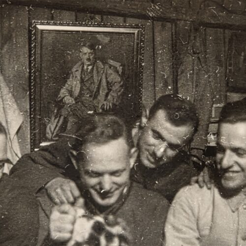 20261011_144638 Adolf Hitler Portrait Painting WWII Nazi German Wehrmacht Soldiers Photo w Cat