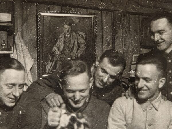 20261011_144638 Adolf Hitler Portrait Painting WWII Nazi German Wehrmacht Soldiers Photo w Cat