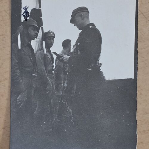 1936 Nazi German SA SS Ceremony Photo – Early Stormtroopers Flag Presentation