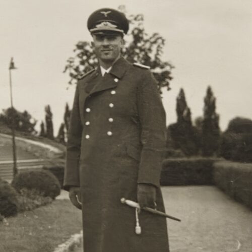 WWII German Luftwaffe Officer Dagger Knife Greatcoat Uniform Military Photo WW2