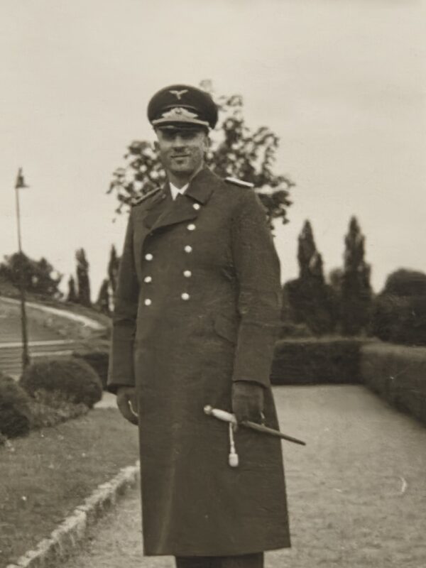 WWII German Luftwaffe Officer Dagger Knife Greatcoat Uniform Military Photo WW2