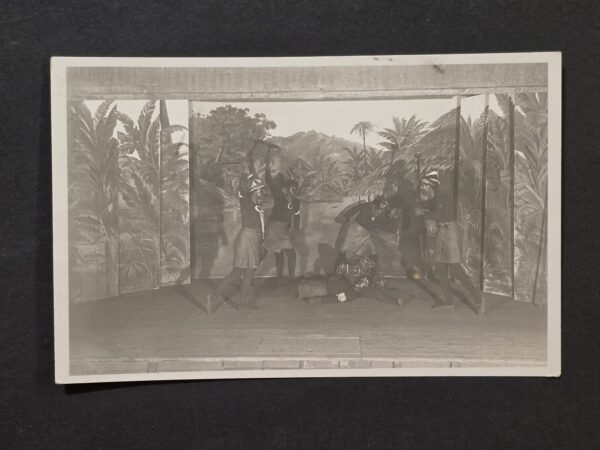 20261011_145744 Rare Original WWII Hitler Jugend HJ German Colonial Theater Blackface Performance Real Photo Postcard
