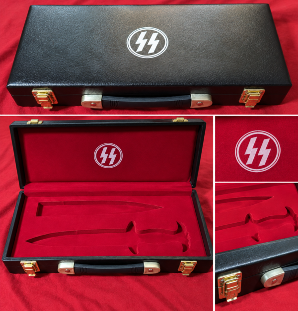 WW2 WWII Nazi German Third Reich SS Dagger Knife Black presentation Box Case