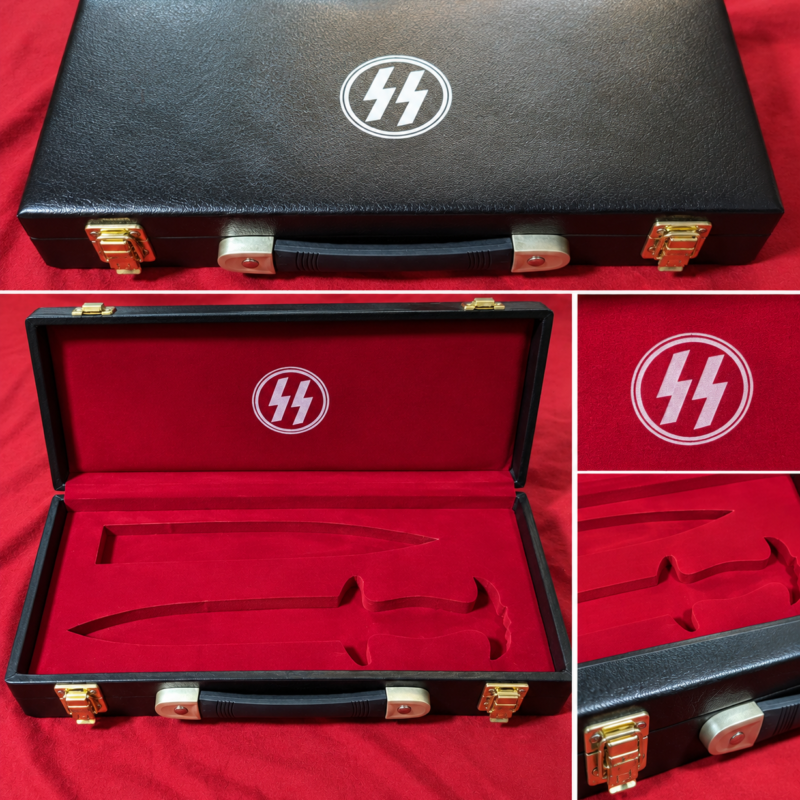 WW2 WWII Nazi German Third Reich SS Dagger Knife Black presentation Box Case