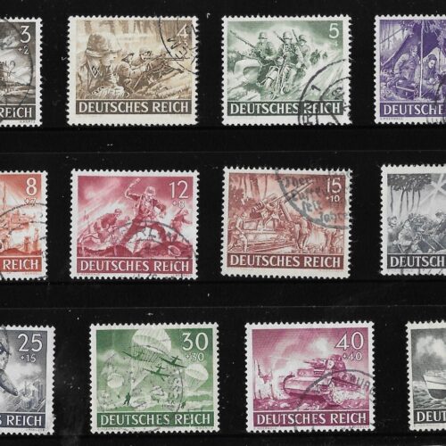 WWII WW2 Nazi German Third Reich Era Stamp Set Military War Heroes 1943