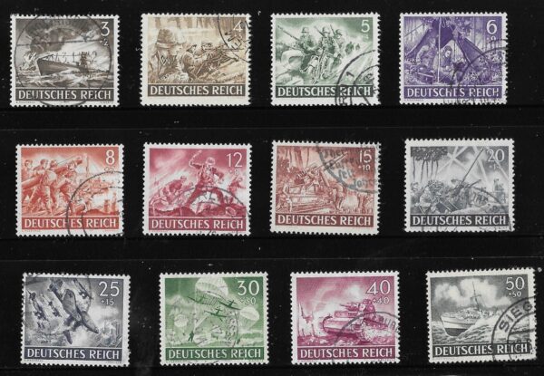 WWII WW2 Nazi German Third Reich Era Stamp Set Military War Heroes 1943