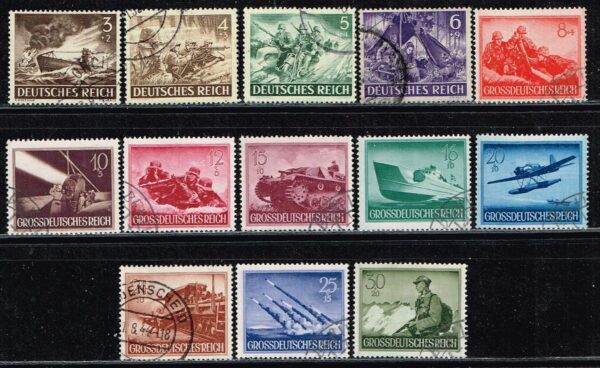 WWII WW2 Nazi German Third Reich Era Stamp Set Military War Heroes 1944